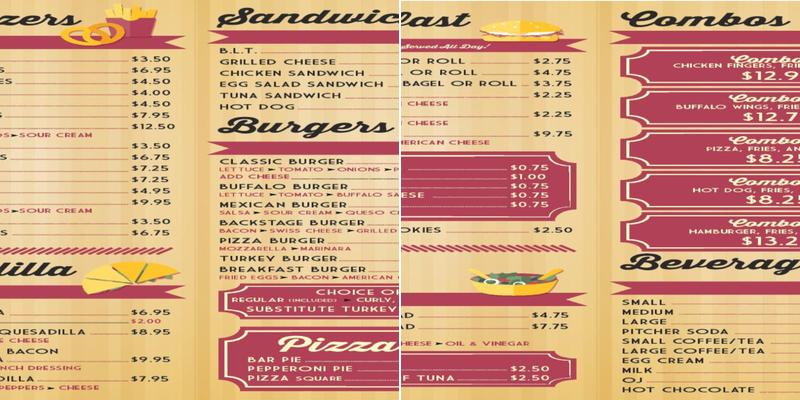 Backstage Menu