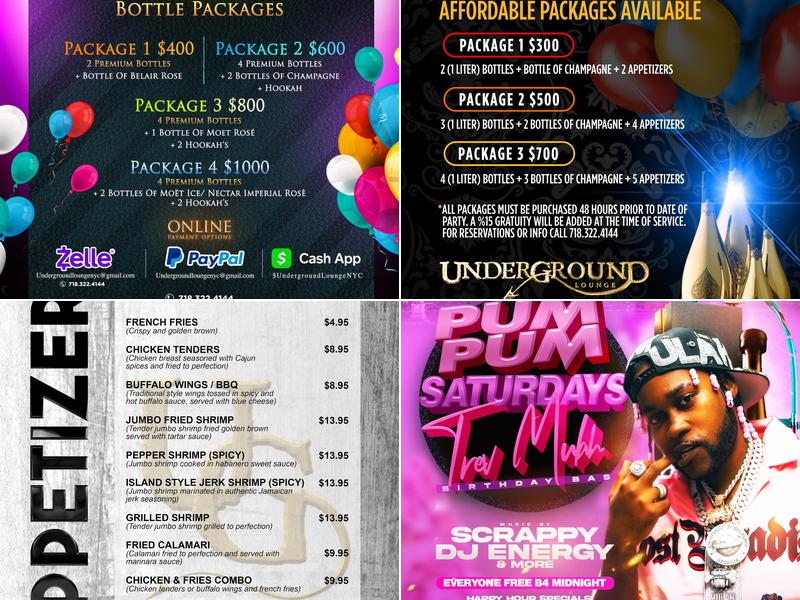 UnderGround Lounge Menu