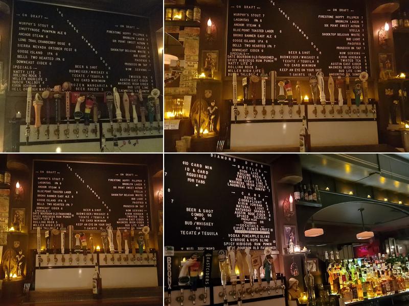 The Three Diamond Door Menu