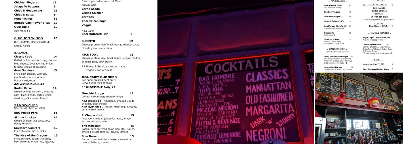 The Deep End Menu