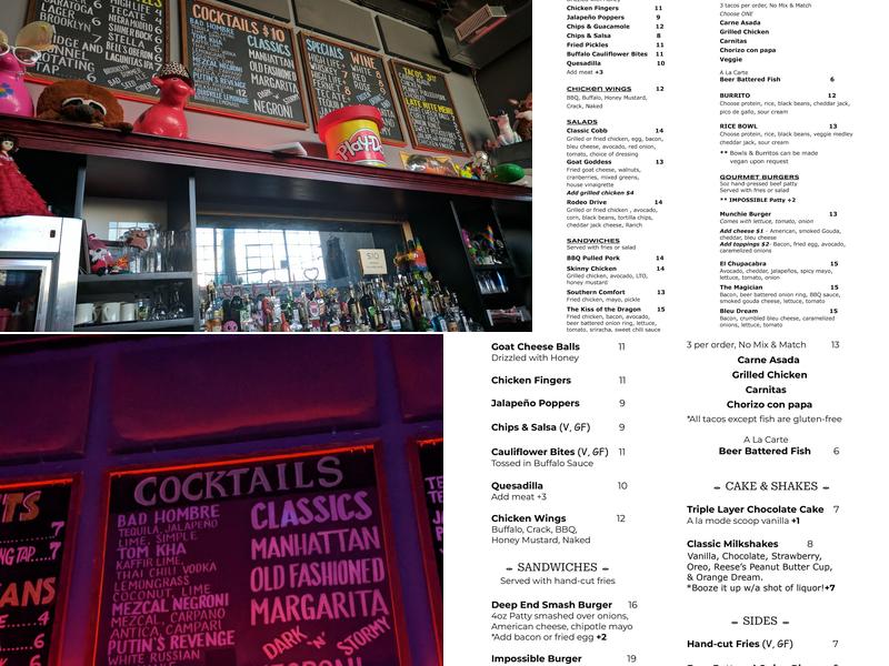 The Deep End Menu