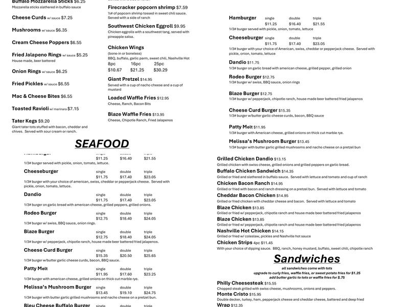 The Gould Vault Menu