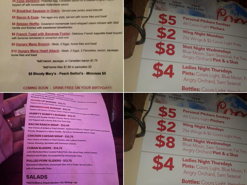 CJ's Menu