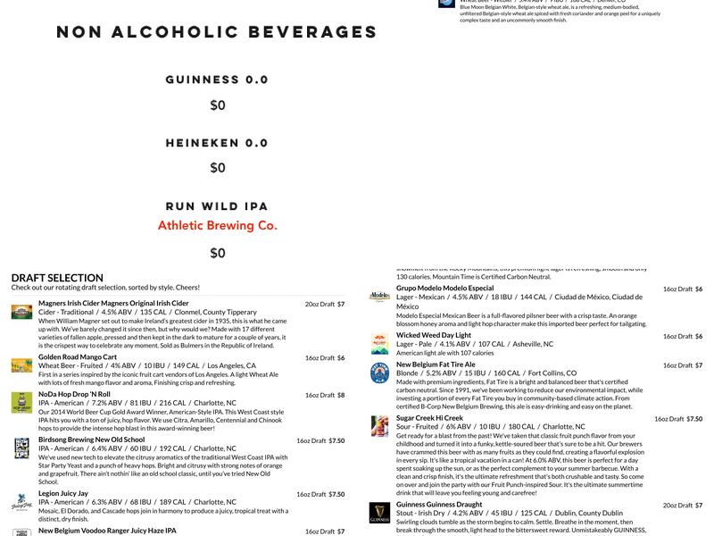 Courtyard Hooligans Menu