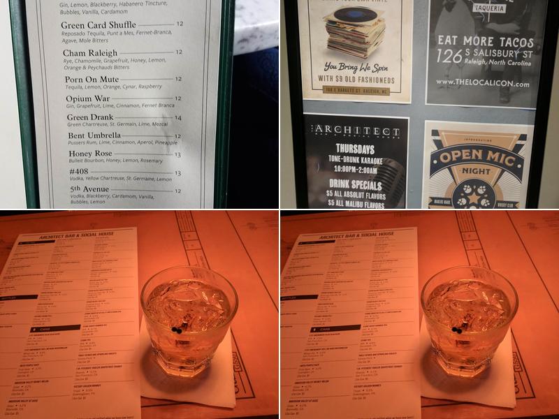 The Architect Bar & Social House Menu