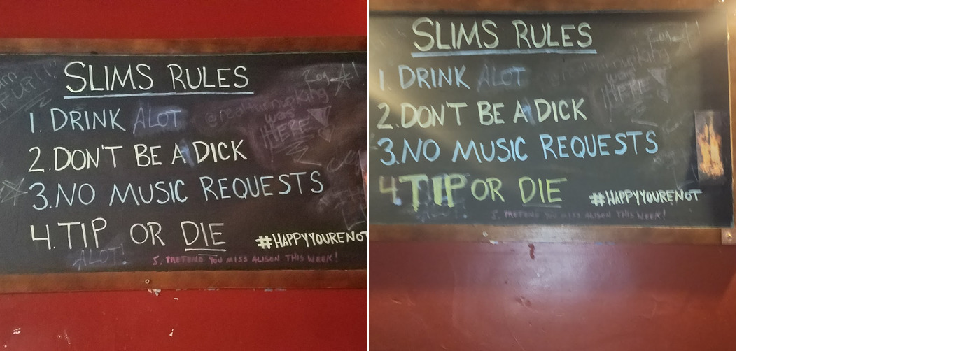 Slims Raleigh Downtown Menu