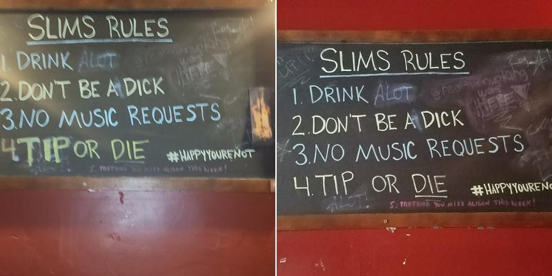 Slims Raleigh Downtown Menu