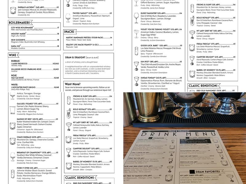 Dram & Draught Menu