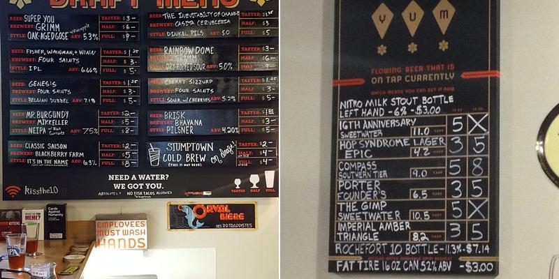 Tasty Beverage Company Menu