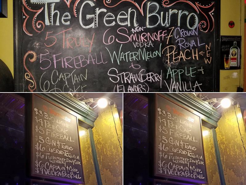 Green Burro Menu