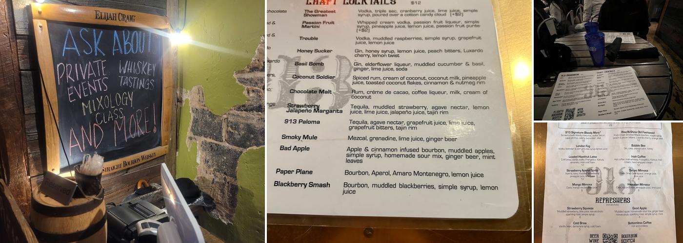 913 Whiskey Bar And Southern Kitchen Menu