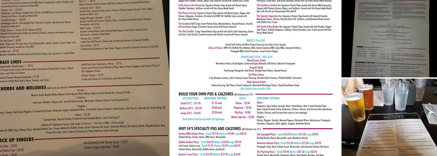 HWY 54 Public House Pies & Pints Menu