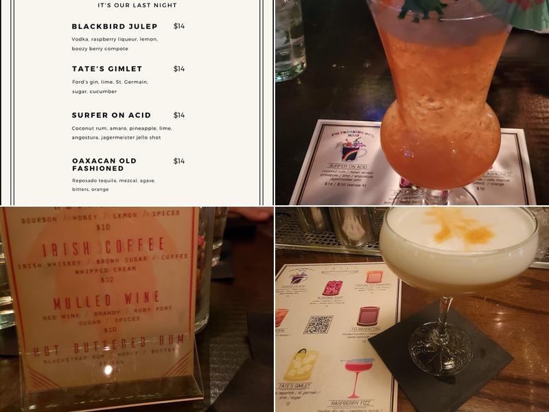 Tate's Craft Cocktails Menu
