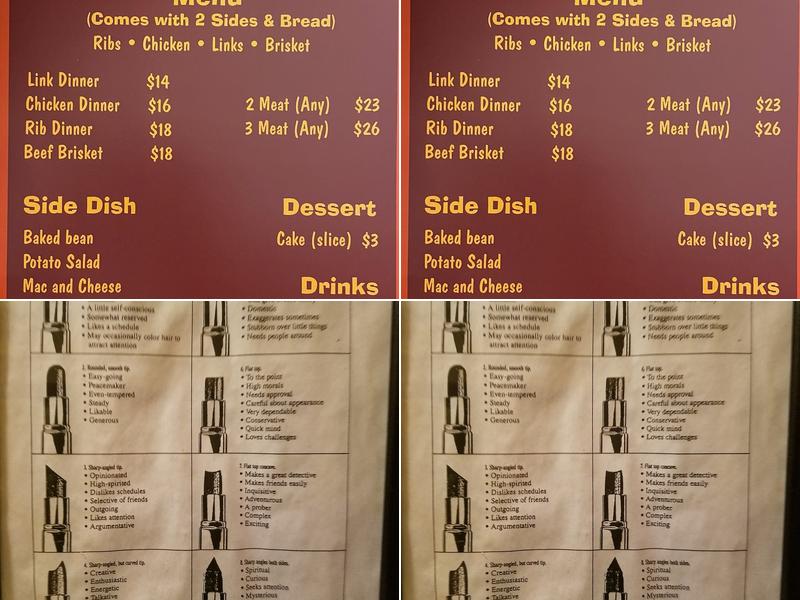 West End Opera House Menu