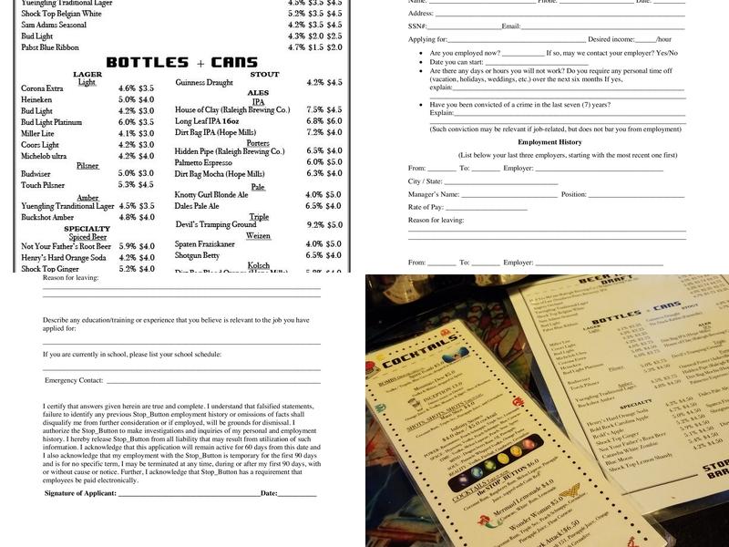 Stop Button Bar Menu