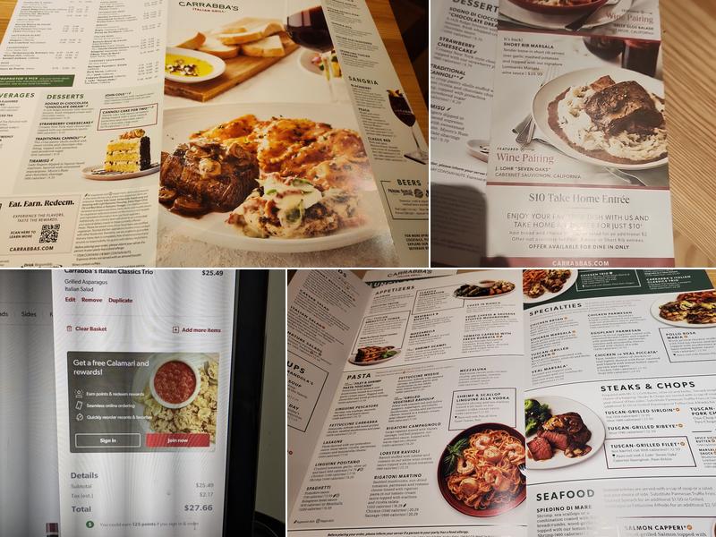 Carrabba's Italian Grill Menu