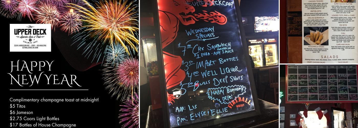 Upper Deck Sports Pub Menu