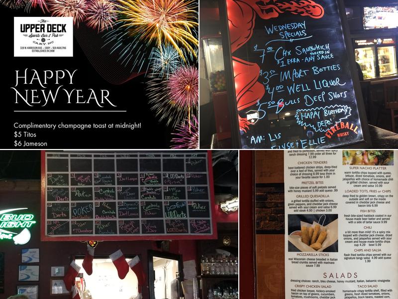 Upper Deck Sports Pub Menu