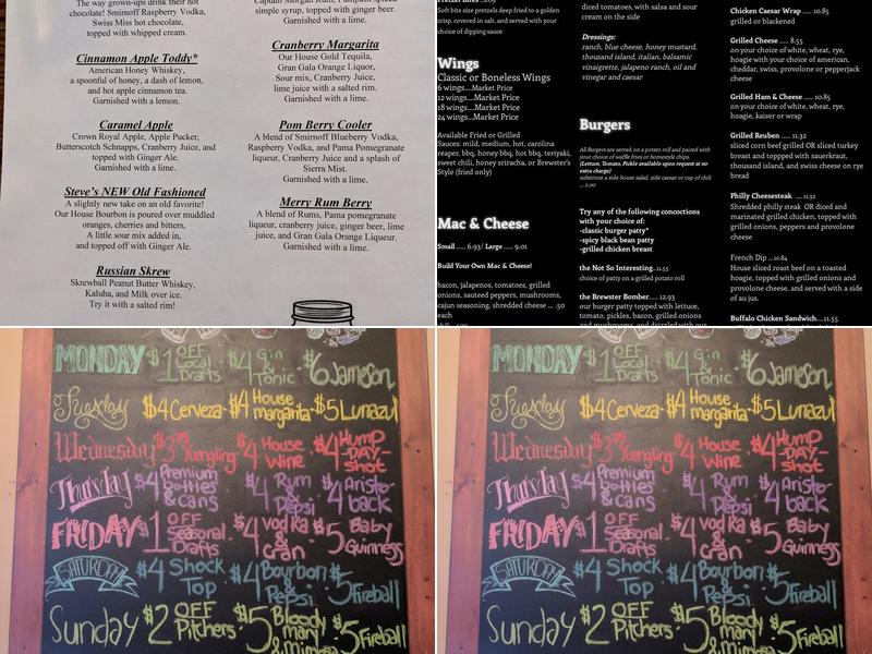 Brewster's Pub Menu