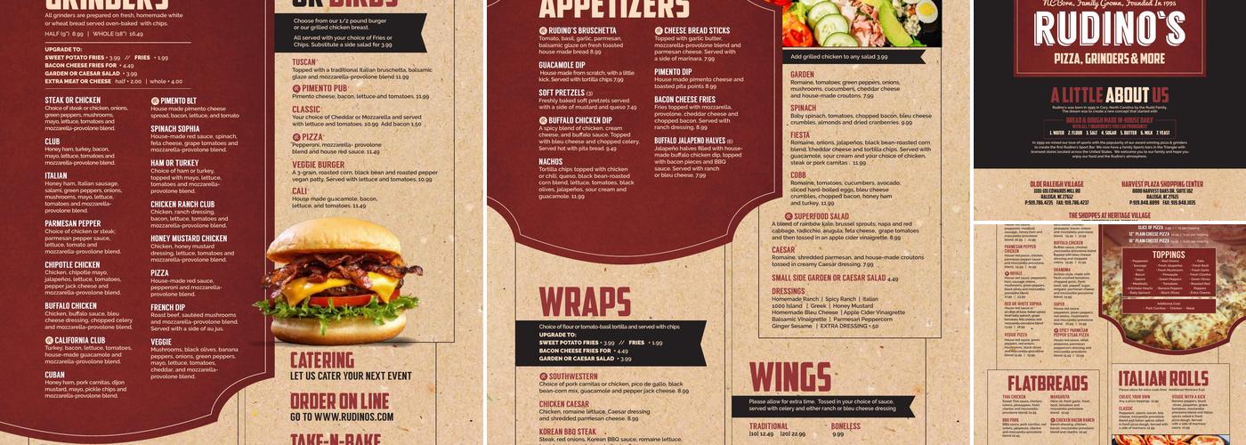 Rudino's Sports Corner Menu