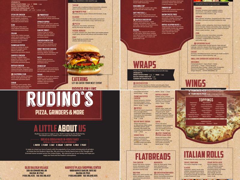 Rudino's Sports Corner Menu