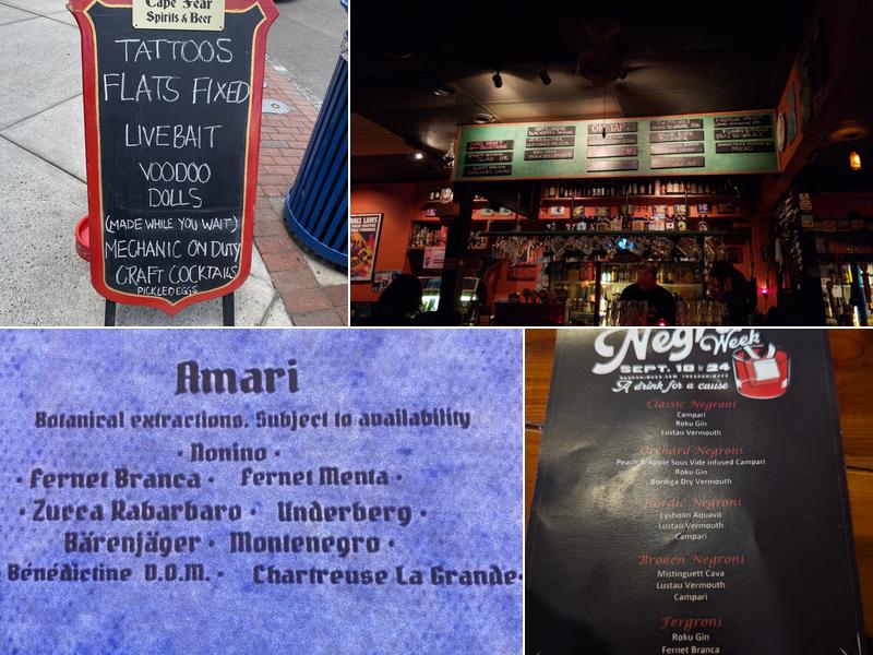 Cape Fear Spirits & Beer Menu