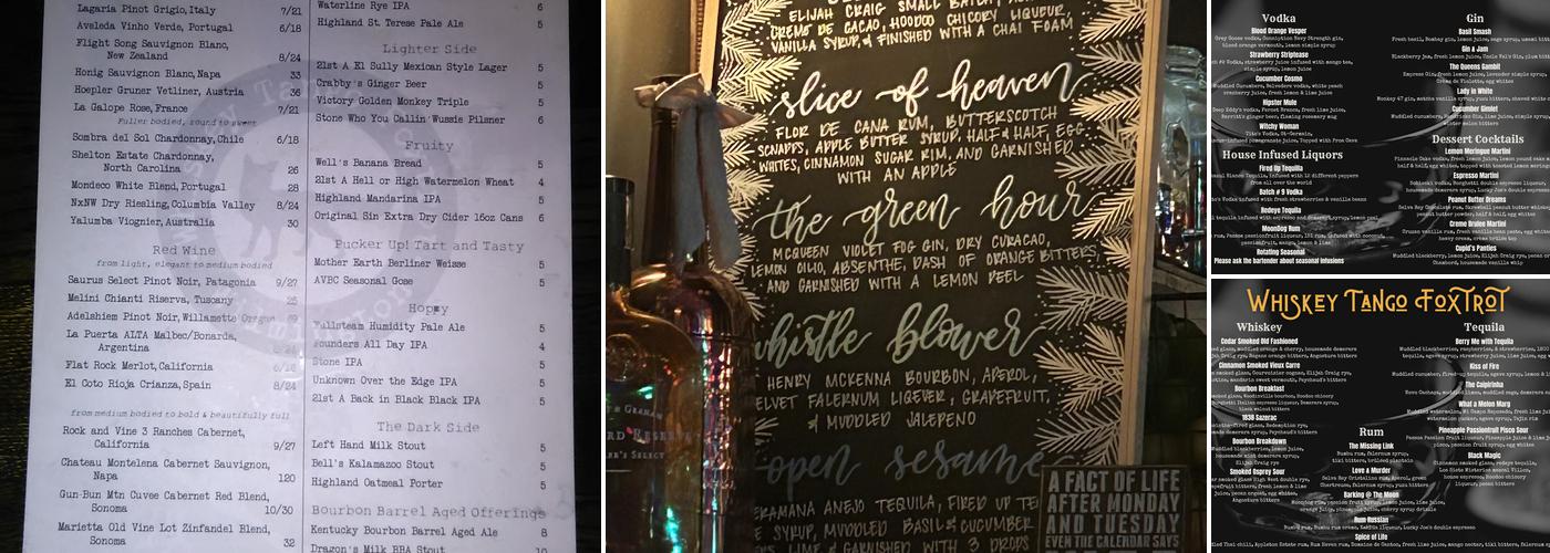 Whiskey Tango Foxtrot Menu