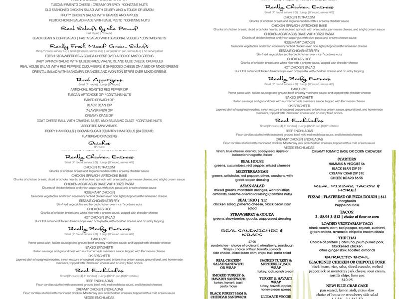 Real Kitchen And Market Menu