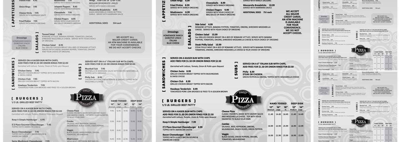 E'z Place Menu