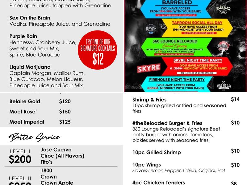 Rio Ultra Lounge Menu