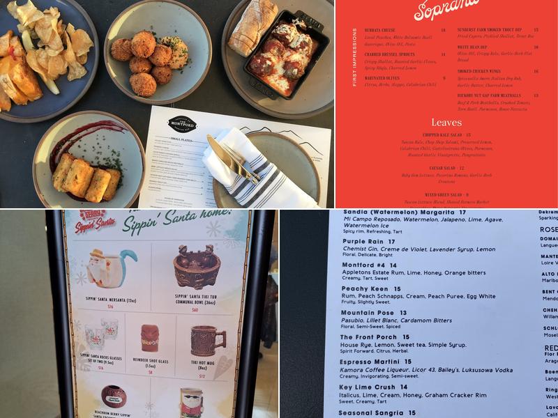 The Montford Rooftop Bar Menu