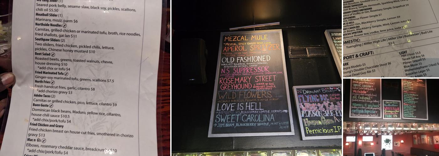 The Northside District Menu