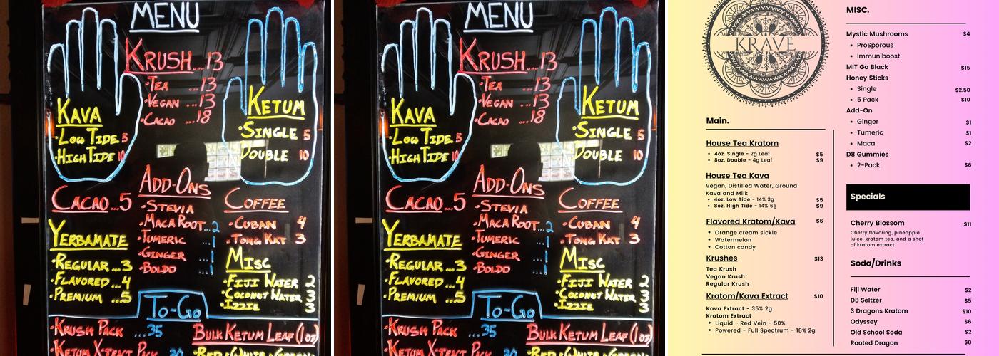 Krave Menu
