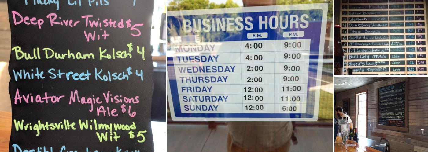 Goat Island Bottle Shop Menu