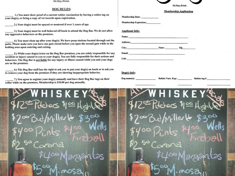 Dog Bar - Charlotte Menu