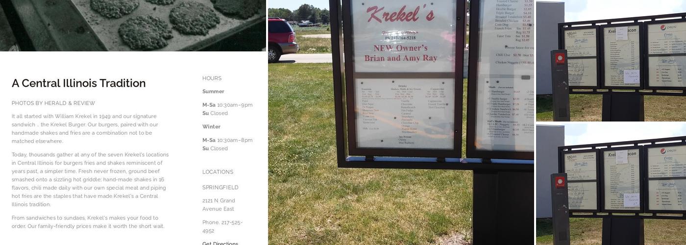 Krekel's Macon Menu
