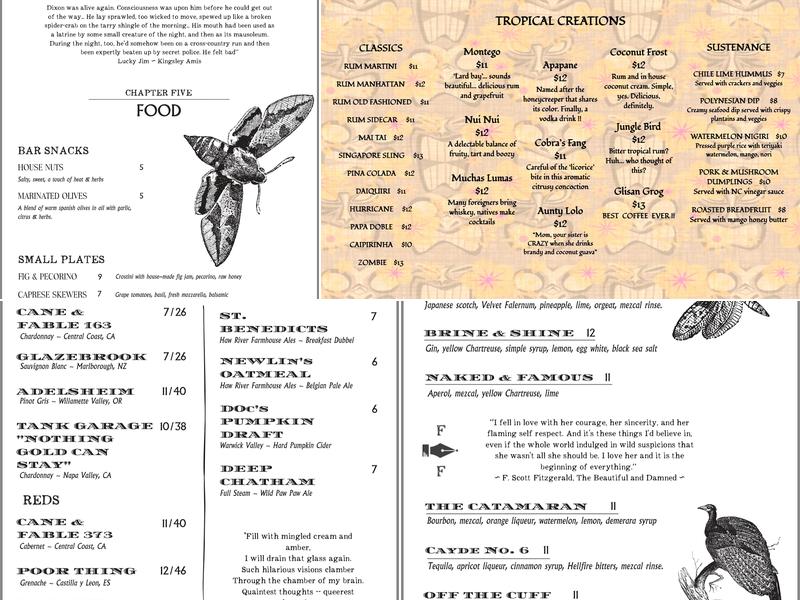 Fitzgerald & Faulkner Menu