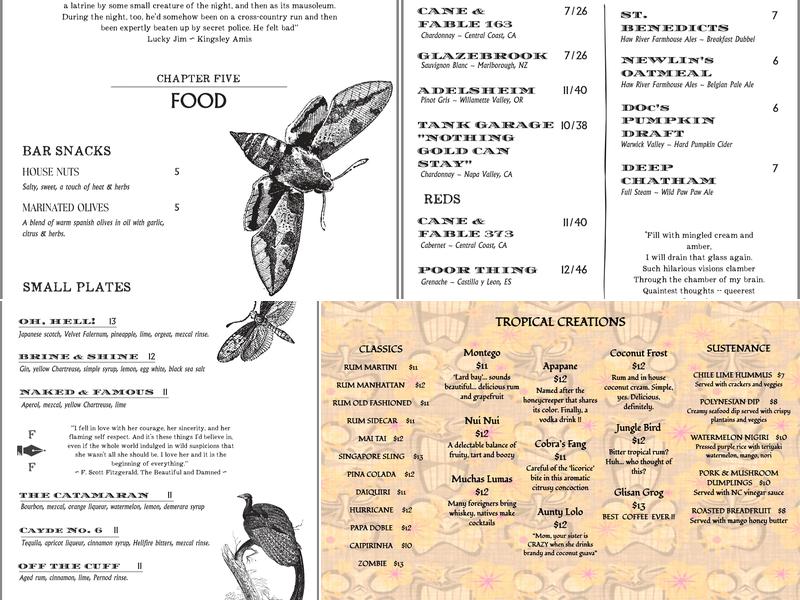 Fitzgerald & Faulkner Menu