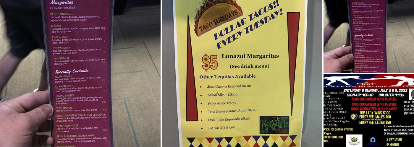 Break Time Billiards & Sports Bar Menu