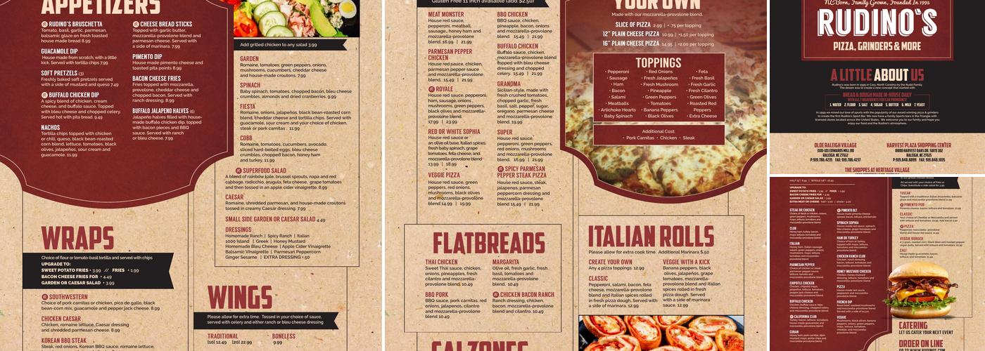 Rudino's Rooftop Menu
