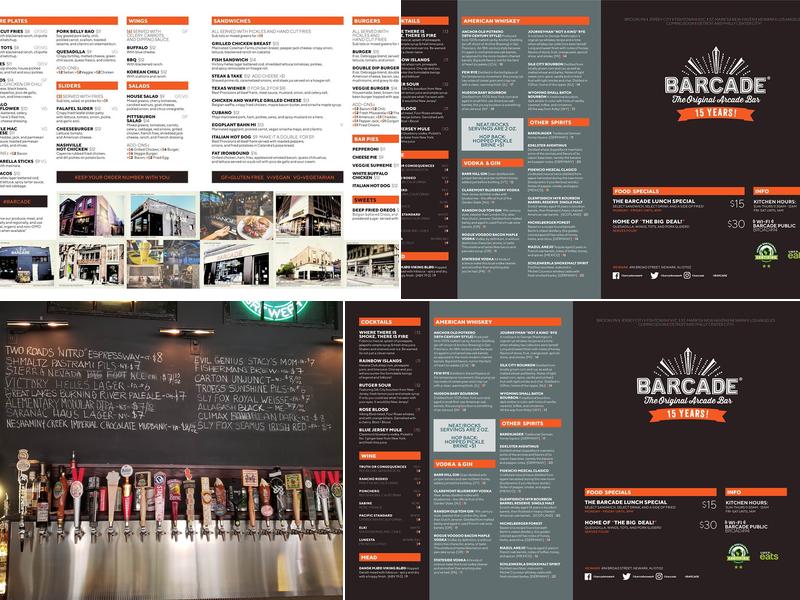 Barcade Menu