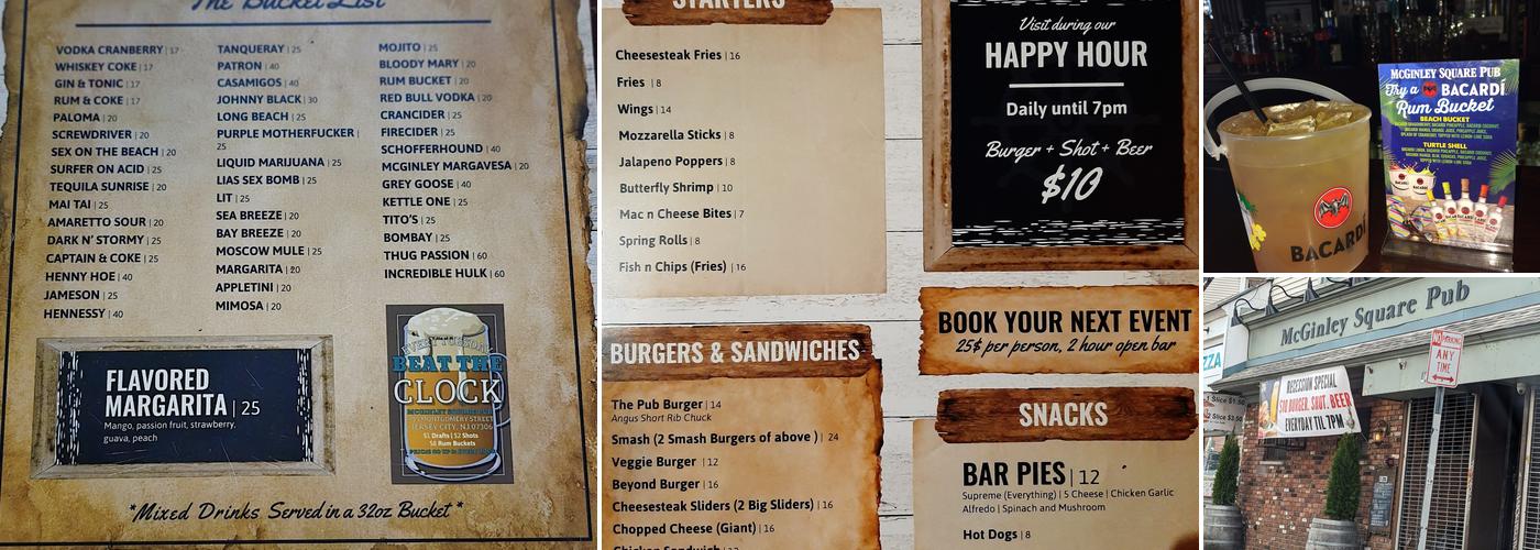 McGinley Square Pub Menu