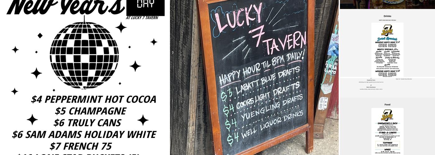 Lucky 7 Tavern Menu