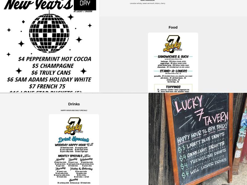 Lucky 7 Tavern Menu