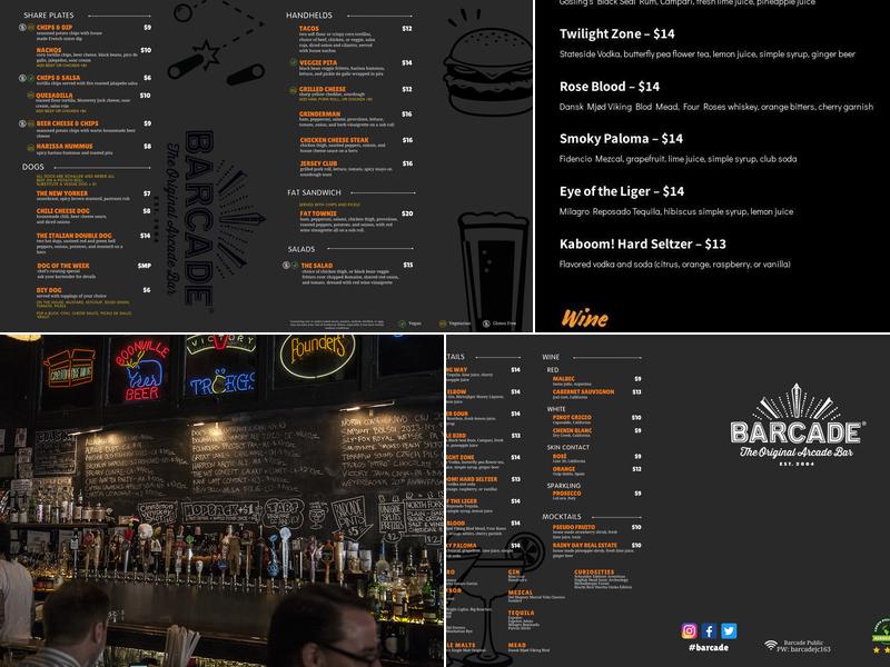 Barcade Menu