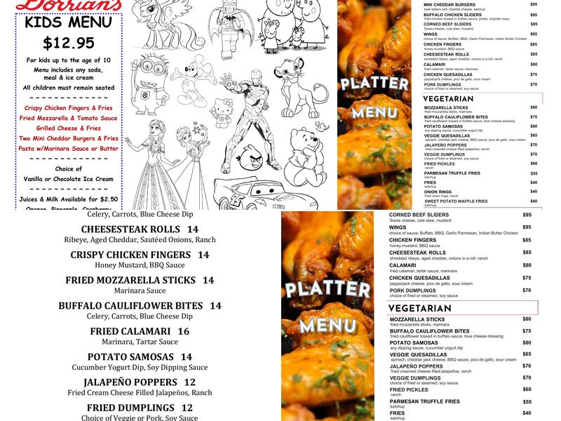 Dorrian's Jersey City Restaurant (Comedy Club, Sports Bar, Event Space) Menu