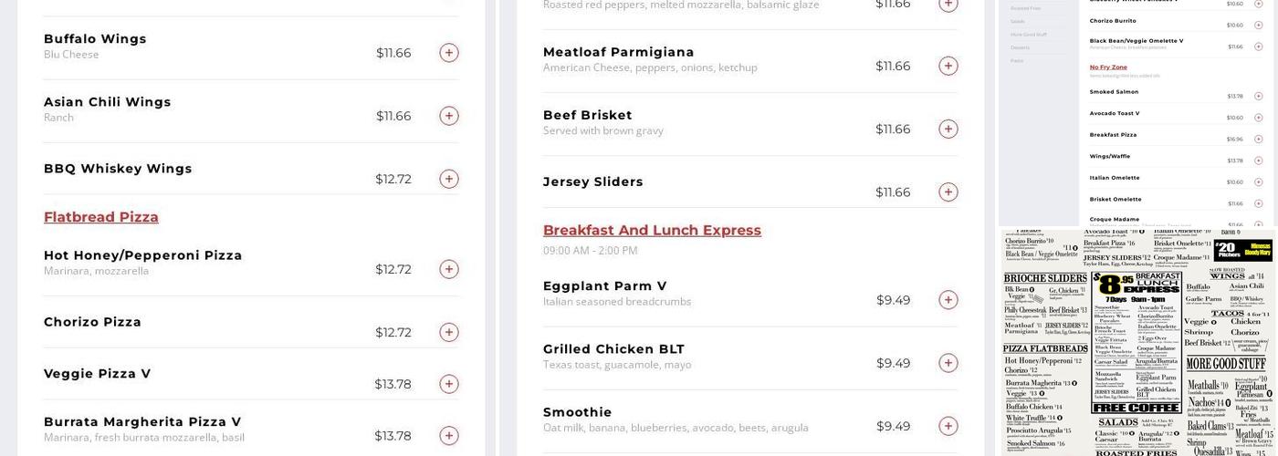 The Grove Station Menu