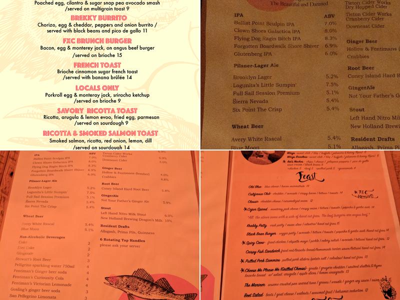 Fox & Crow Menu