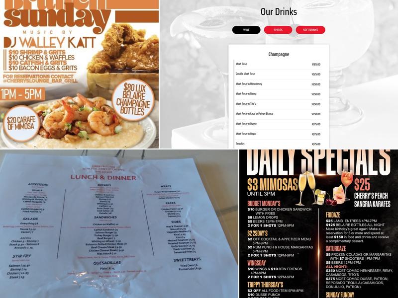 Cherry's Lounge Menu