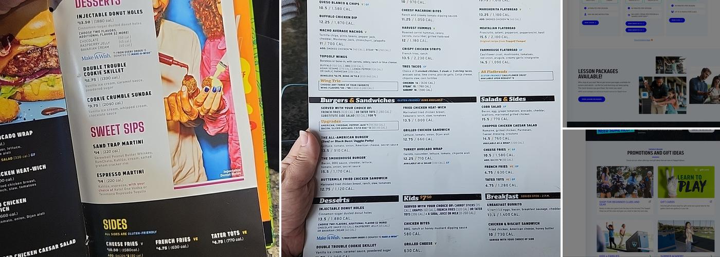 Topgolf Edison Menu